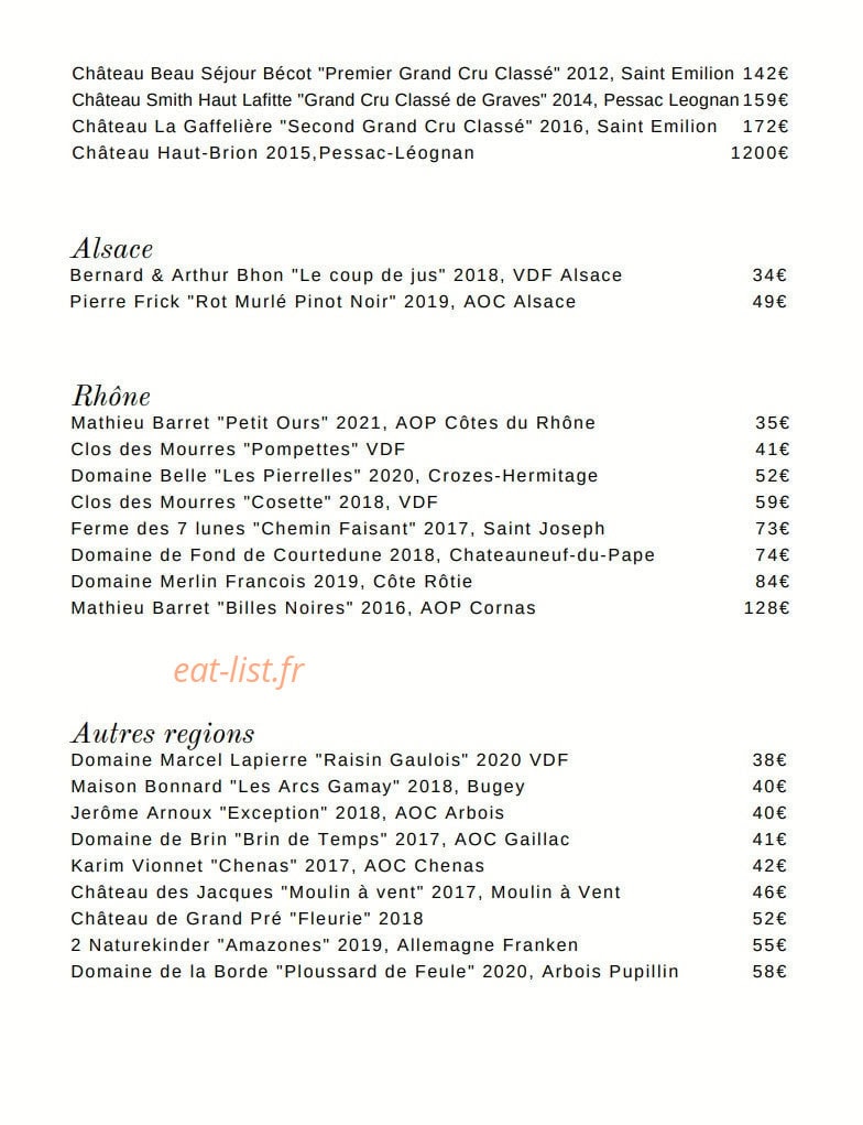 Le Petit George — carte page 7