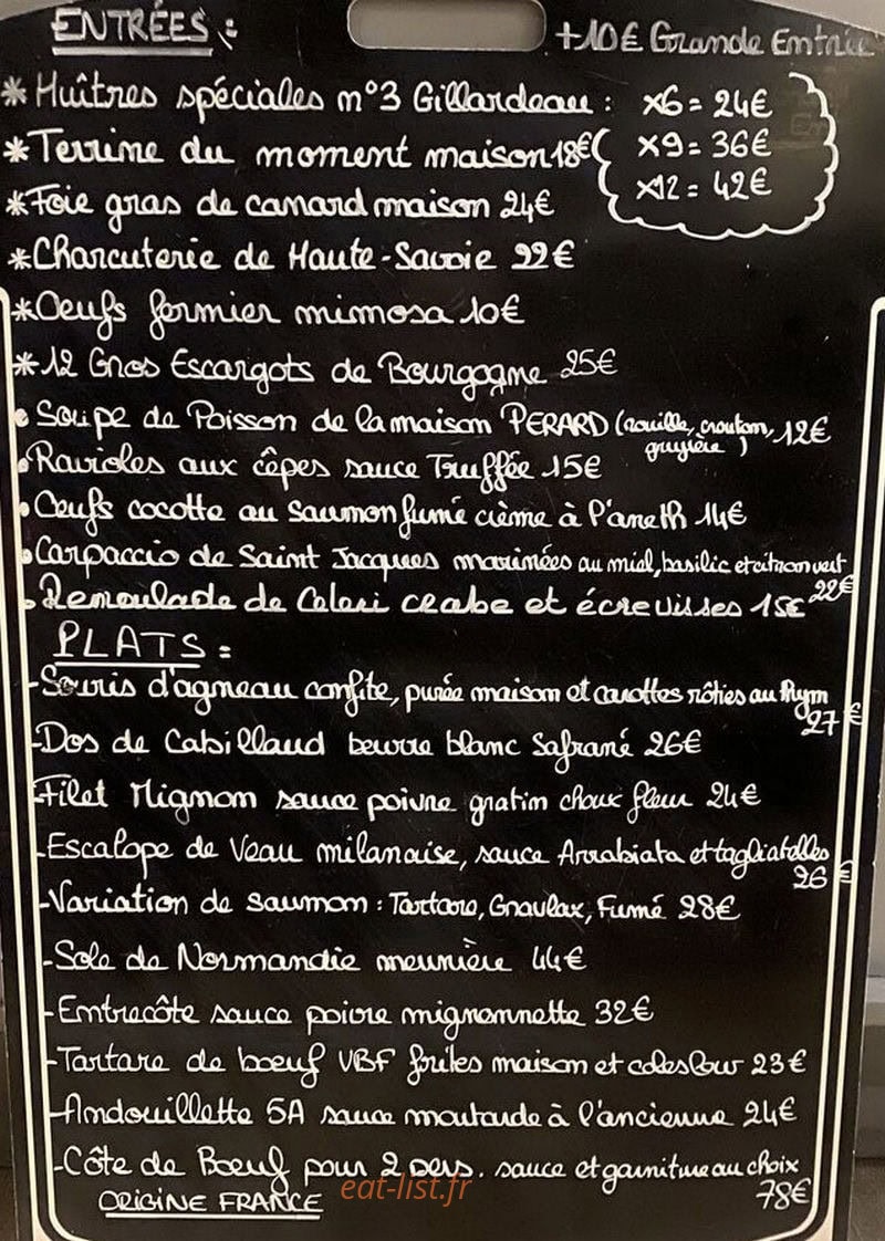 Le Relais Haussmann — carte page 1