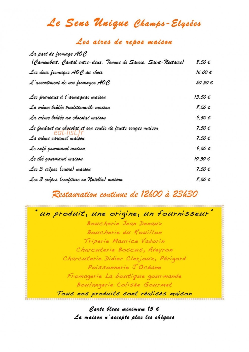 Le Sens Unique — carte page 2