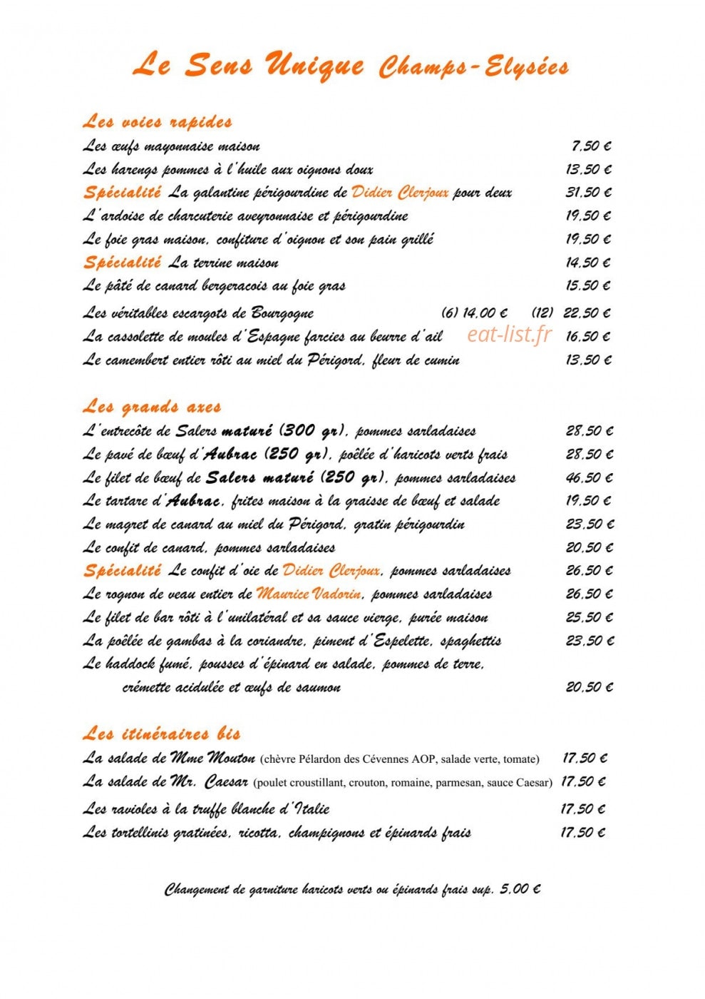 Le Sens Unique — carte page 1