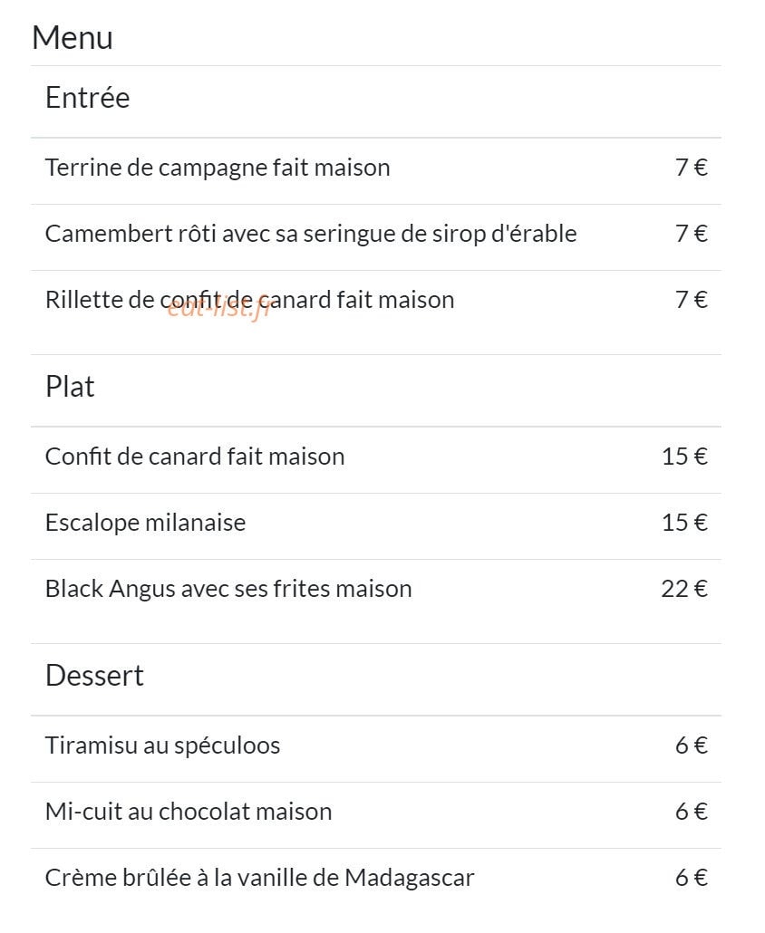 Le Tire Bouchon — carte page 1