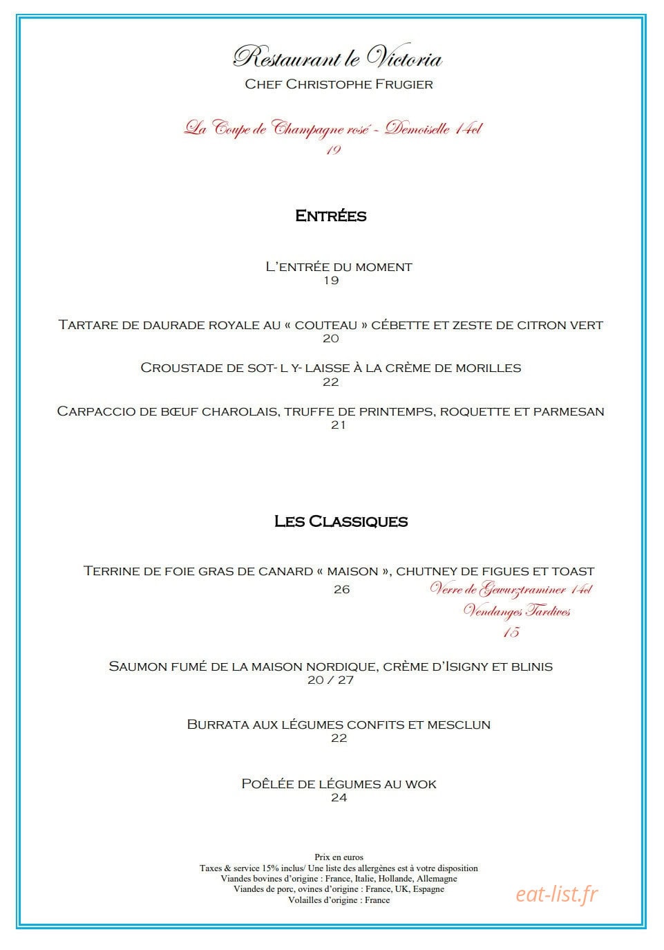 Le Victoria du Bedford — carte page 1