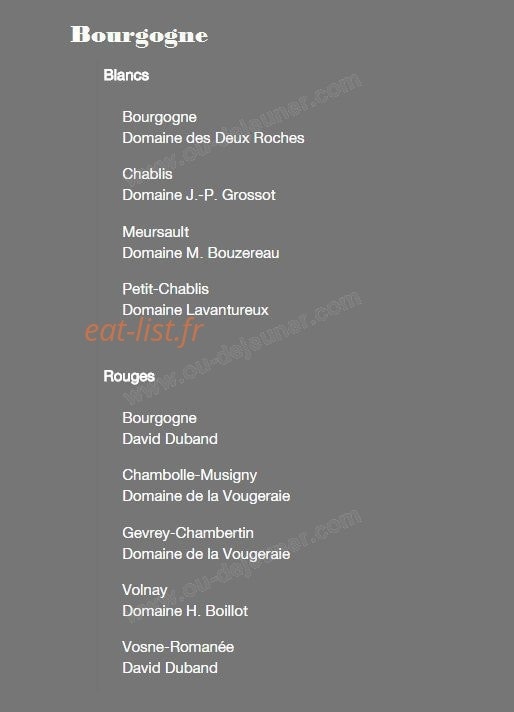 Les Caves de Taillevent — carte page 3