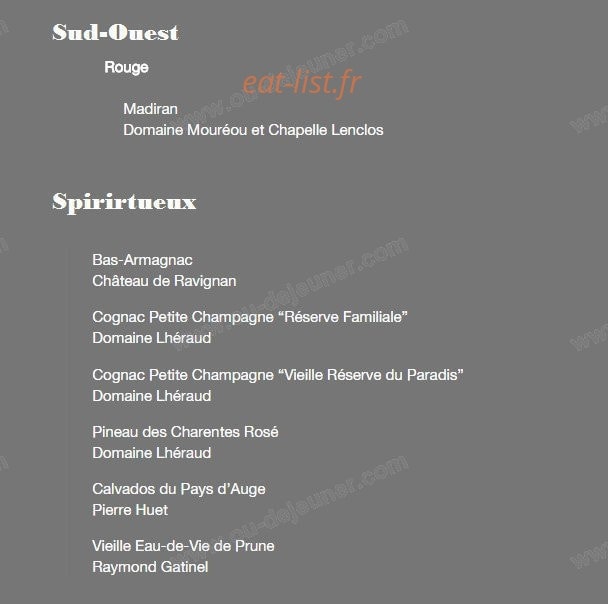 Les Caves de Taillevent — carte page 6