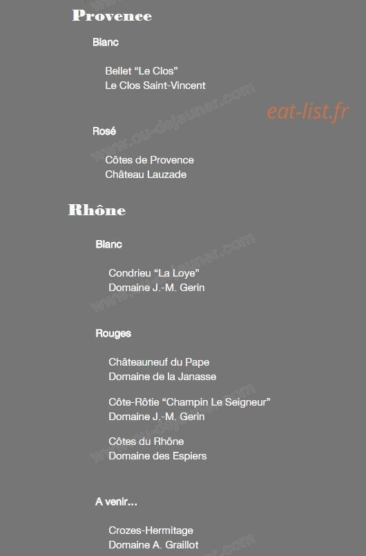 Les Caves de Taillevent — carte page 5