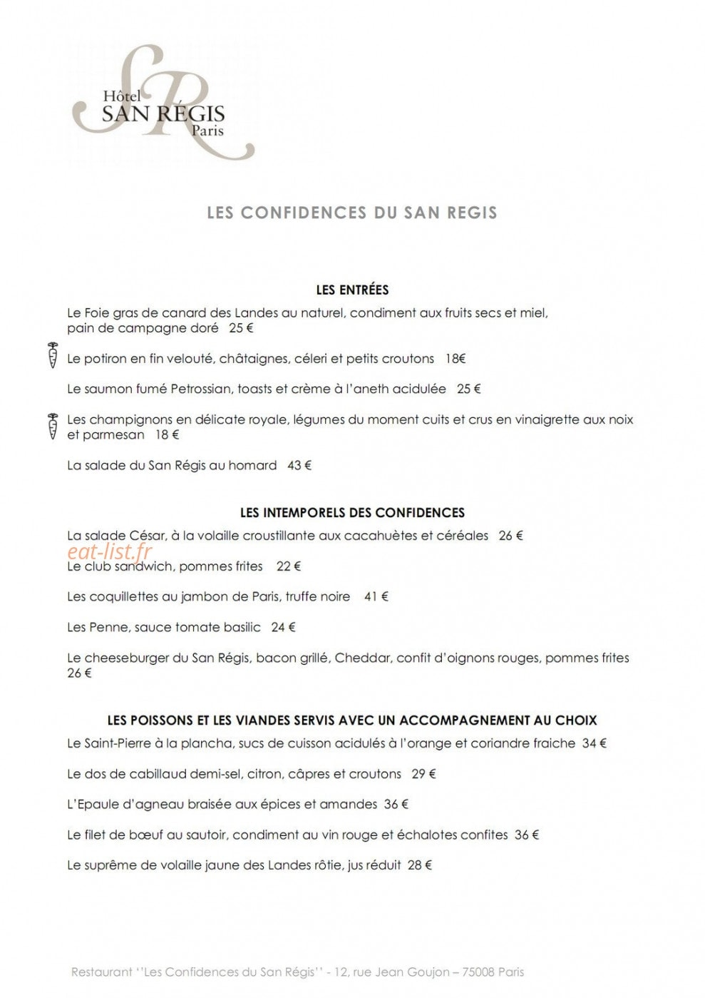 Les confidences — carte page 1