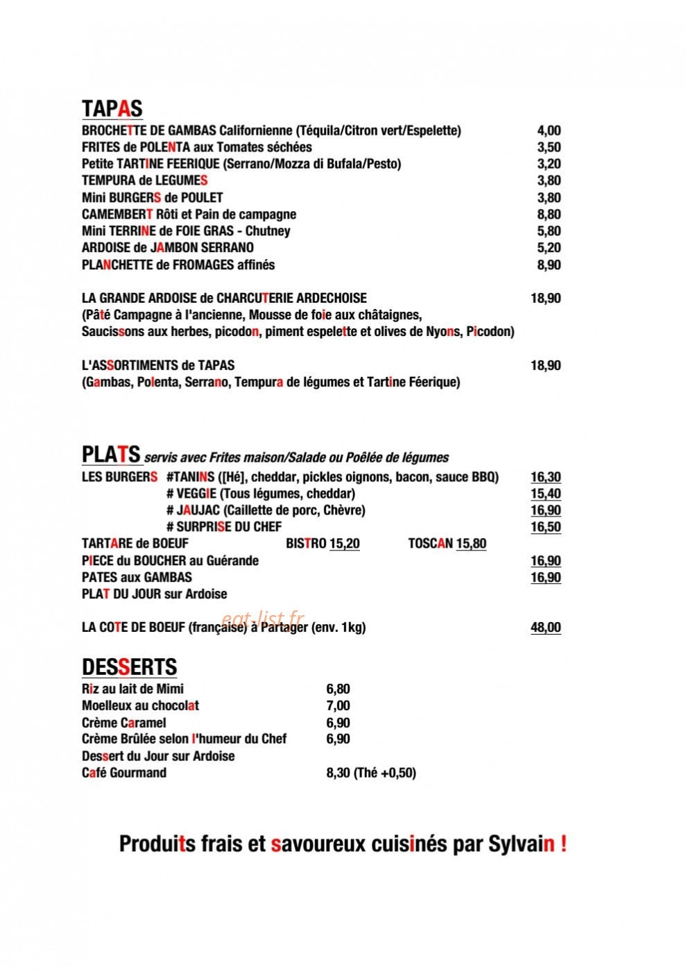 Les Tanins — carte page 2