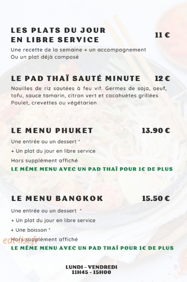 Ma cantine thaï — carte page 1