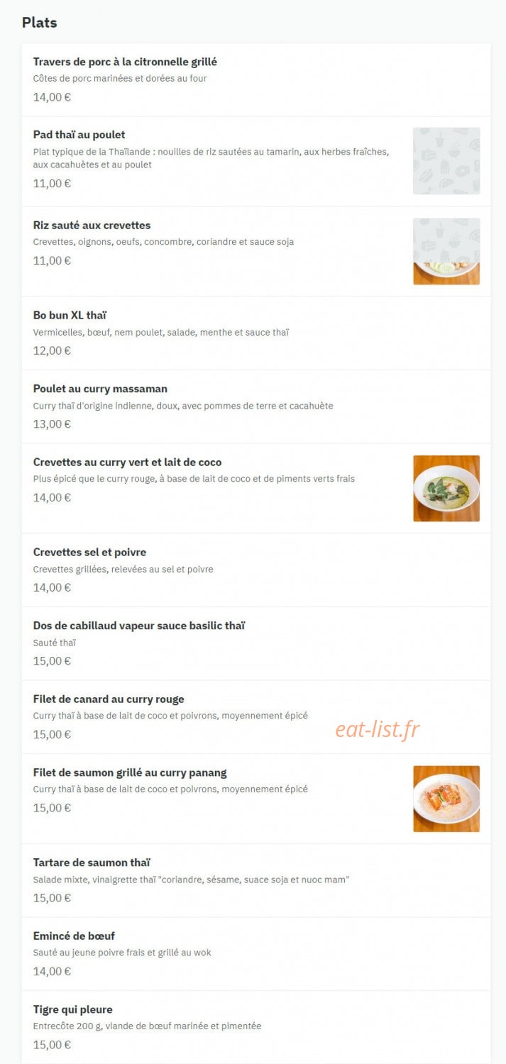 Mak Thai — carte page 2