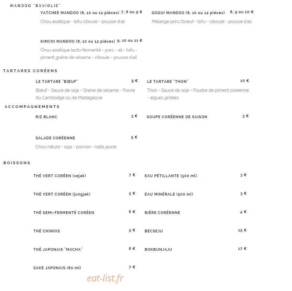 Mandoobar — carte page 1
