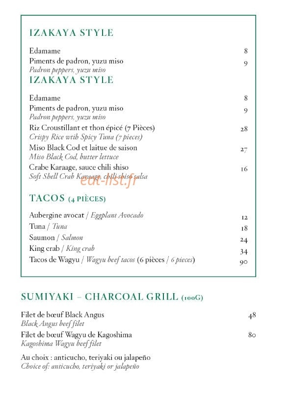 Matsuhisa — carte page 2
