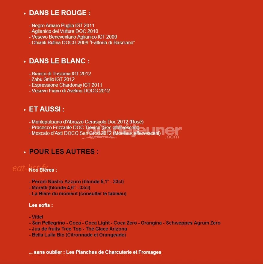 Matteo pizza — carte page 4