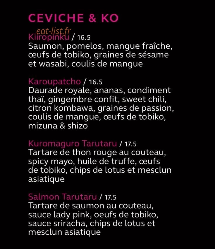 Miss Ko — carte page 8