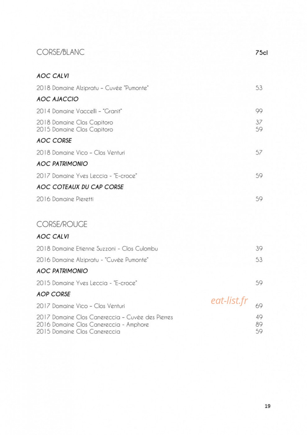 Monsieur Restaurant — carte page 21