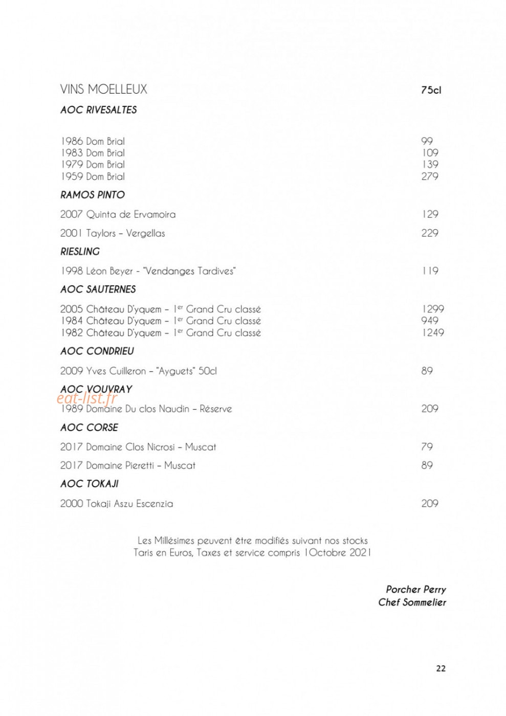 Monsieur Restaurant — carte page 24