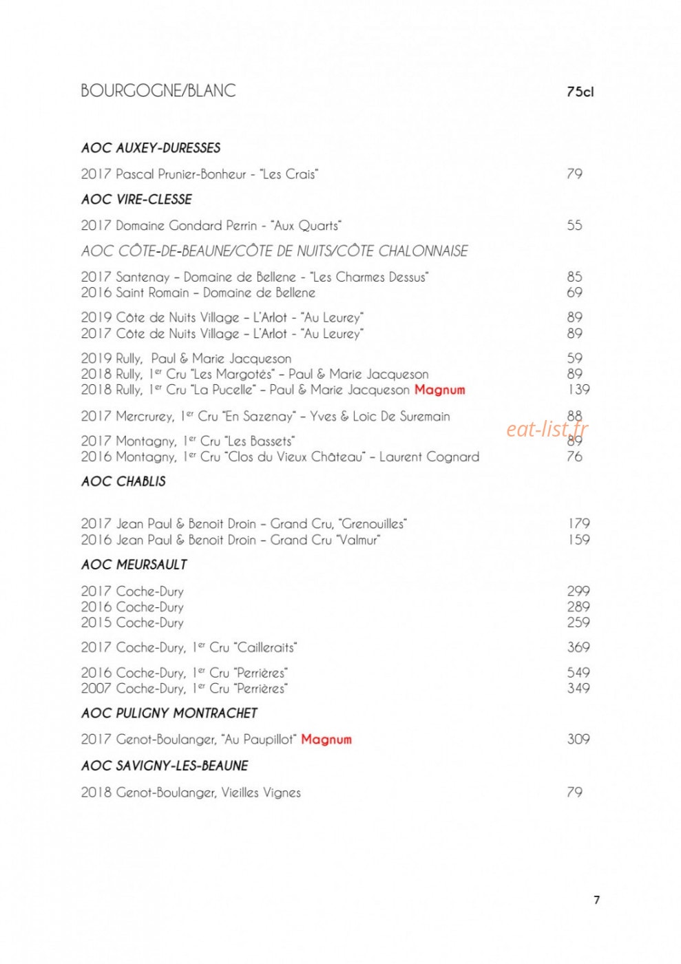 Monsieur Restaurant — carte page 9
