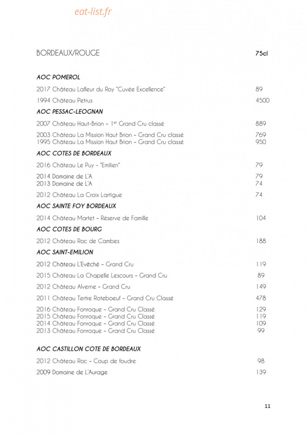 Monsieur Restaurant — carte page 13