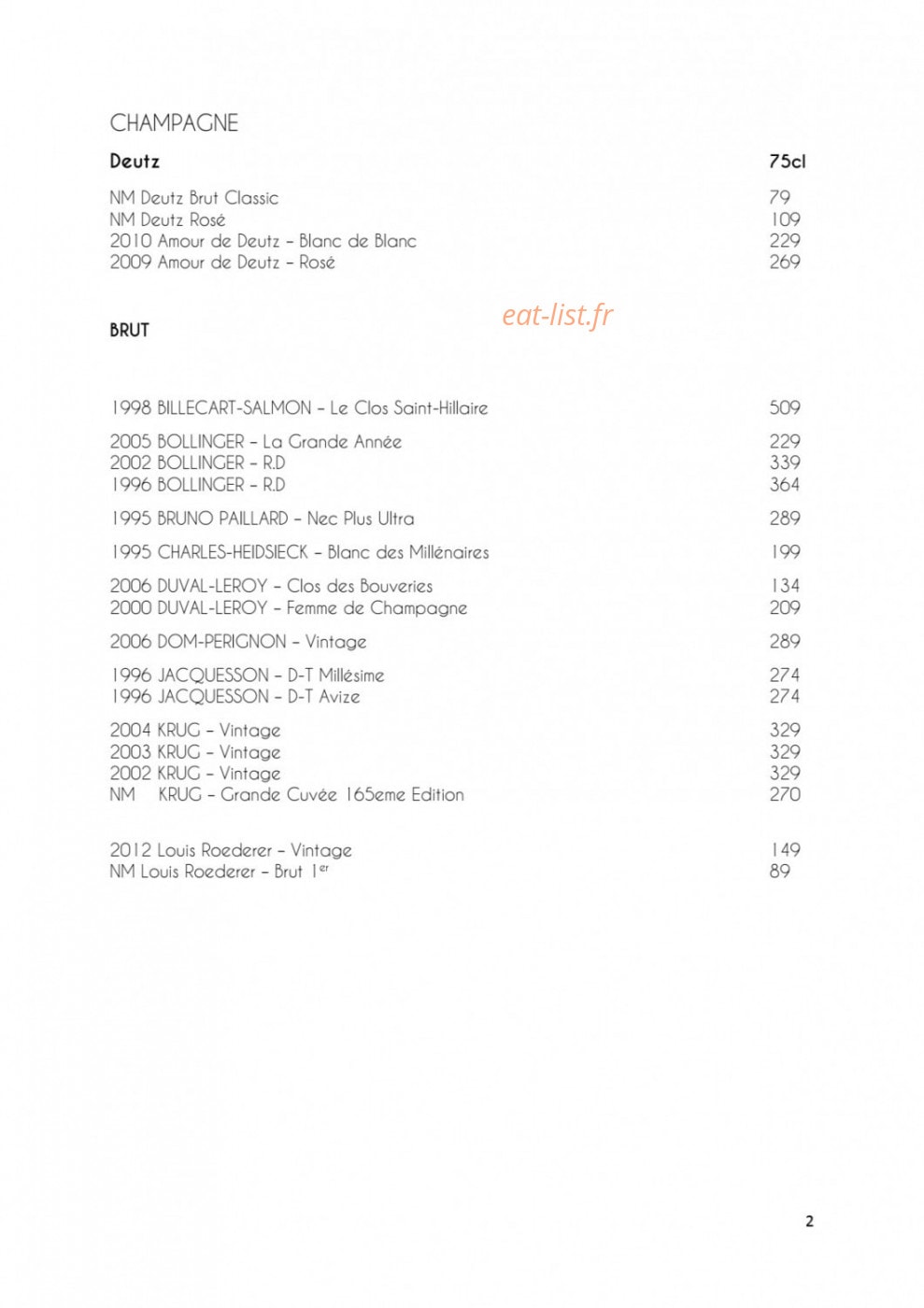 Monsieur Restaurant — carte page 4