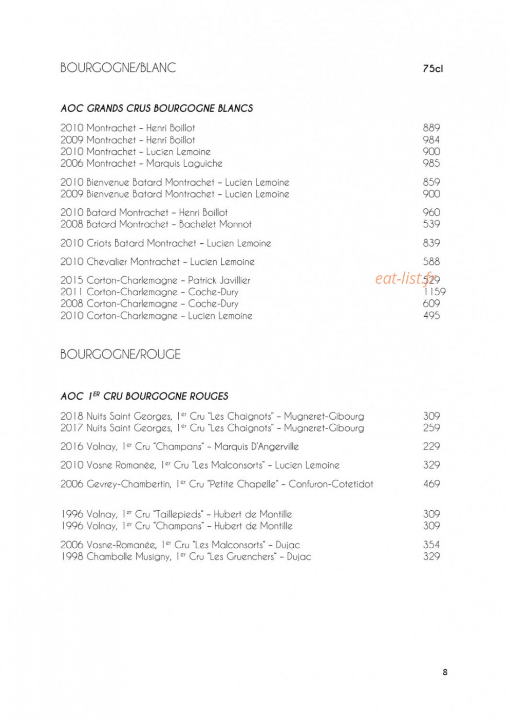 Monsieur Restaurant — carte page 10