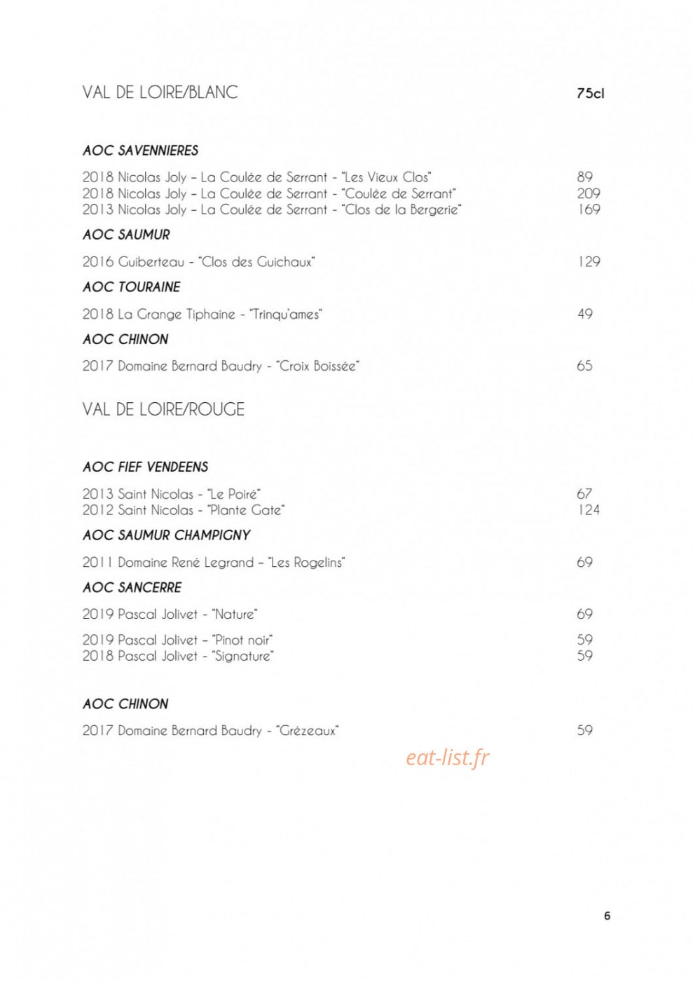 Monsieur Restaurant — carte page 8