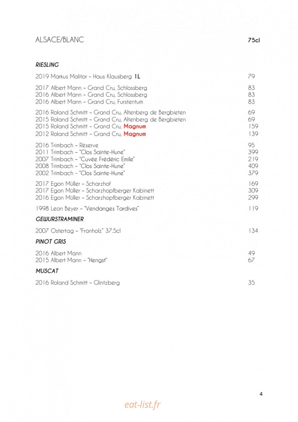 Monsieur Restaurant — carte page 6