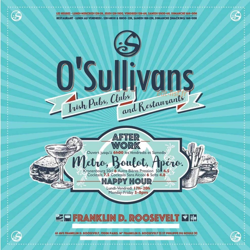 O'Sullivans — carte page 1