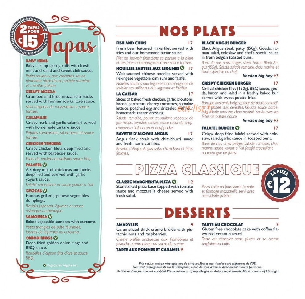 O'Sullivans — carte page 5