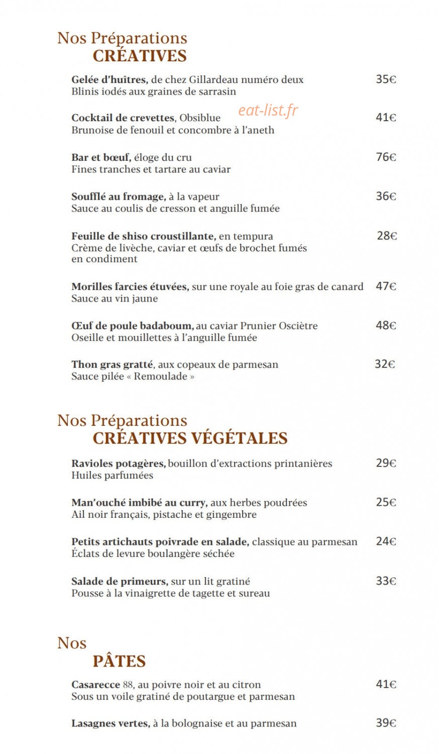 Pavyllon — carte page 2