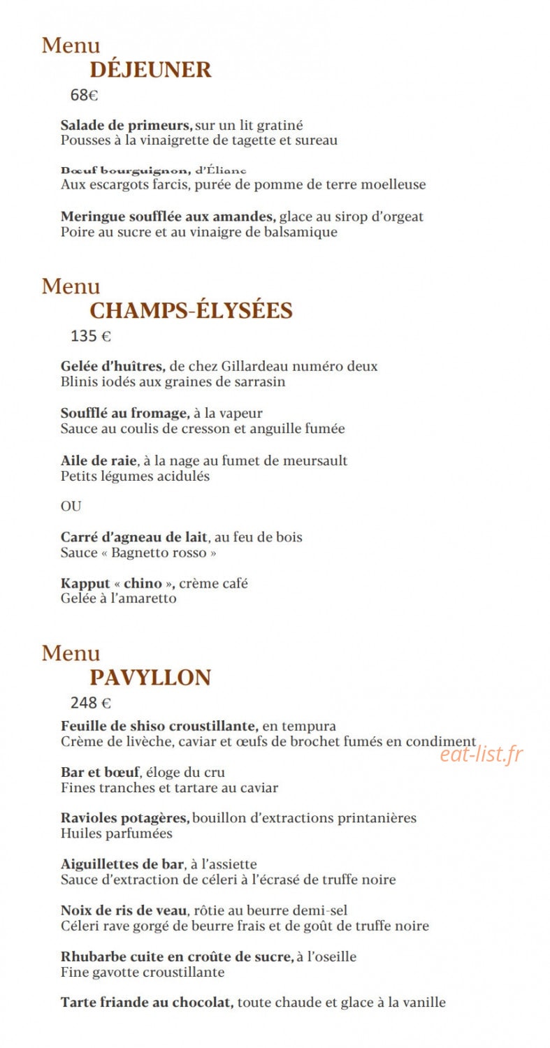 Pavyllon — carte page 1