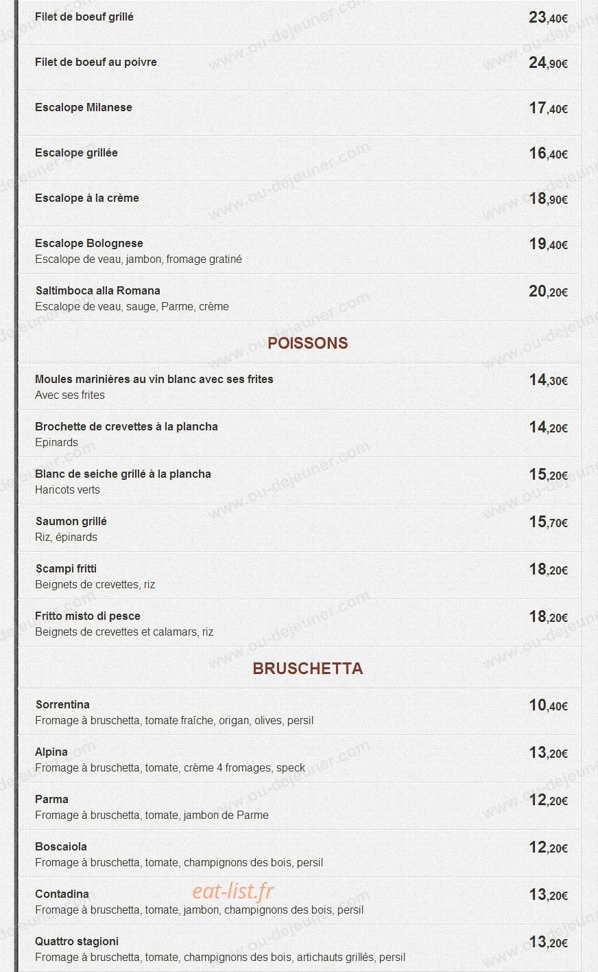 Pizza Vesuvio — carte page 7