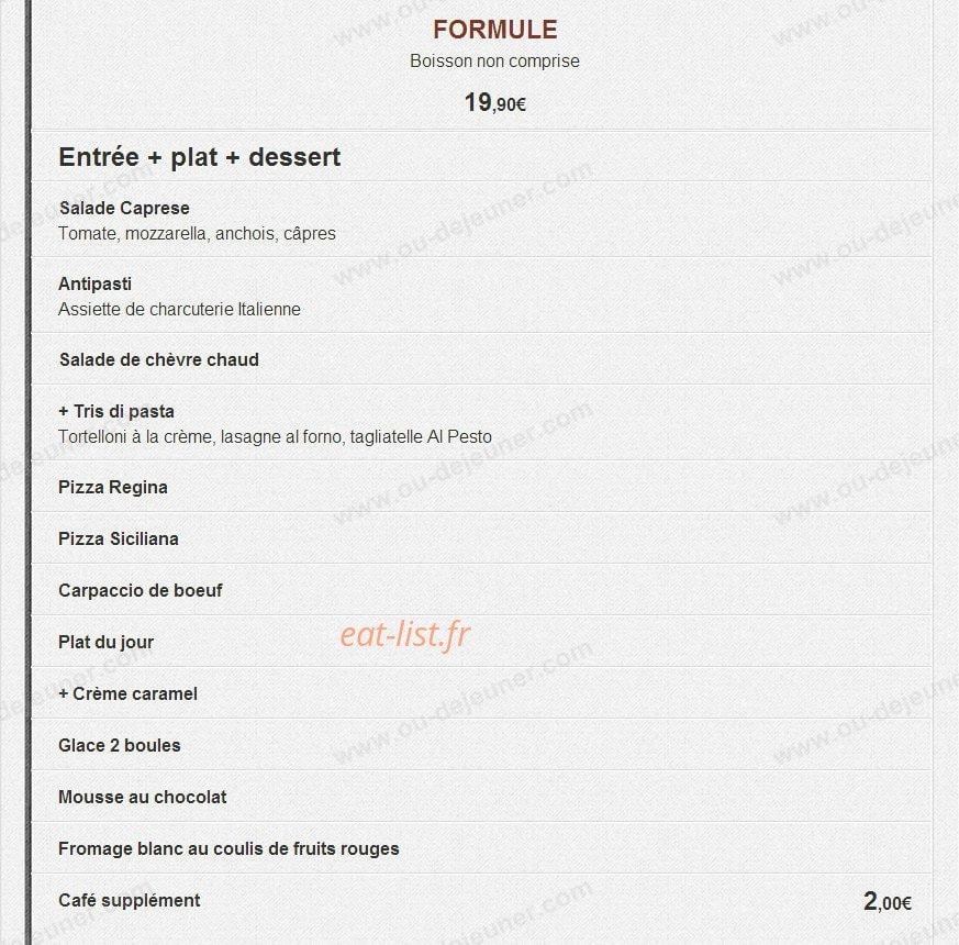 Pizza Vesuvio — carte page 3