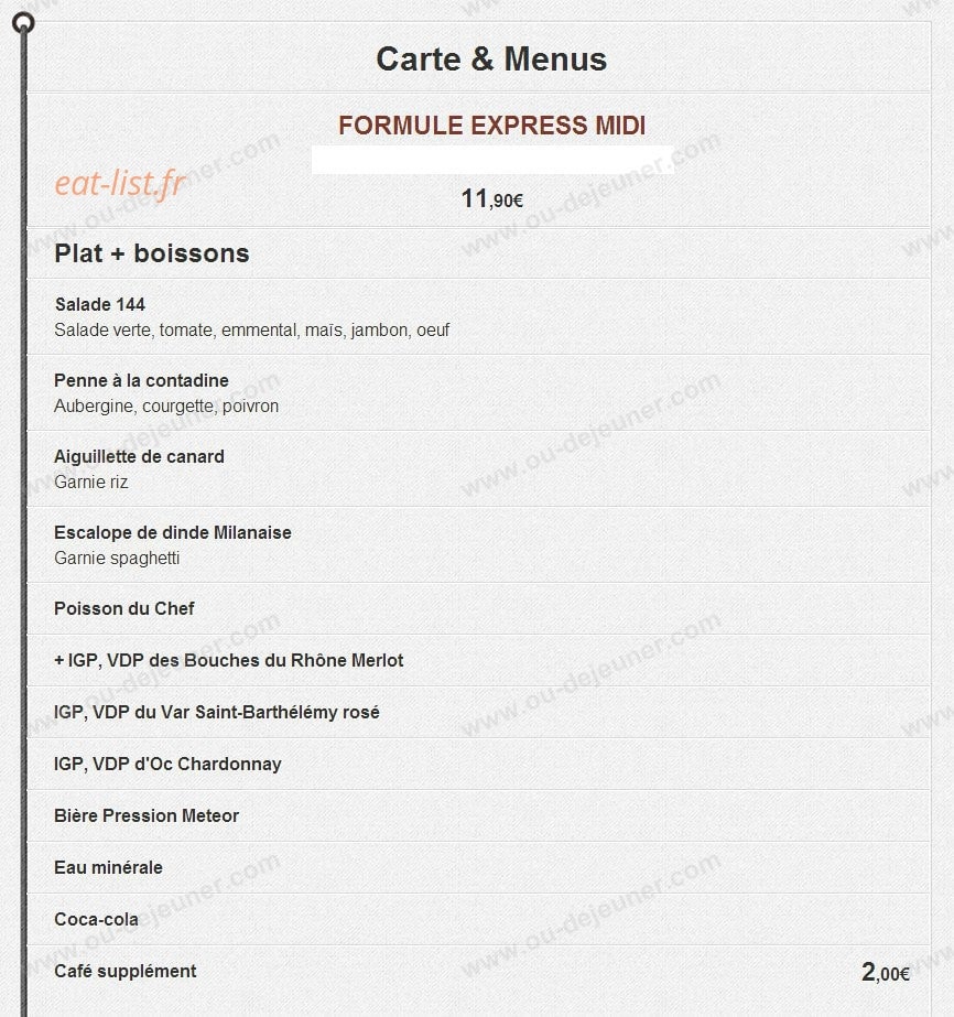 Pizza Vesuvio — carte page 1