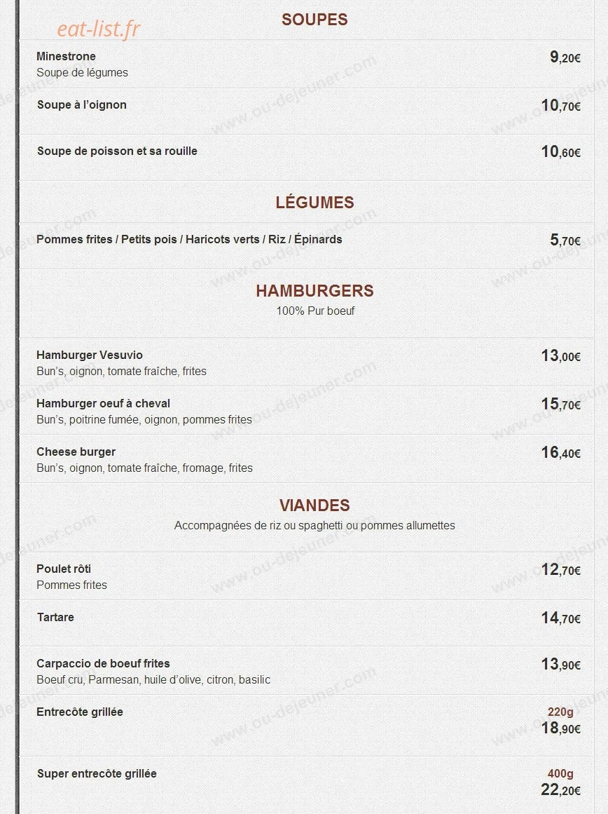 Pizza Vesuvio — carte page 6