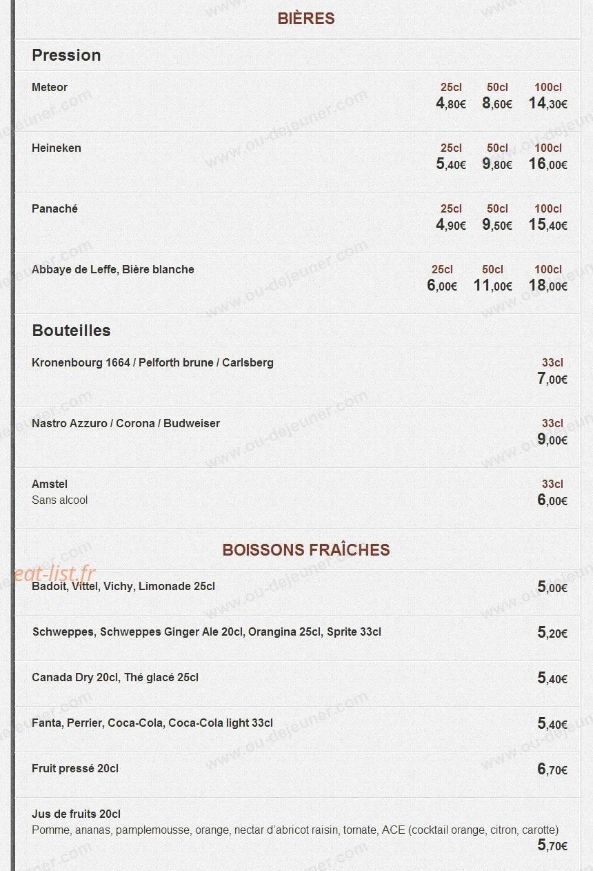 Pizza Vesuvio — carte page 16
