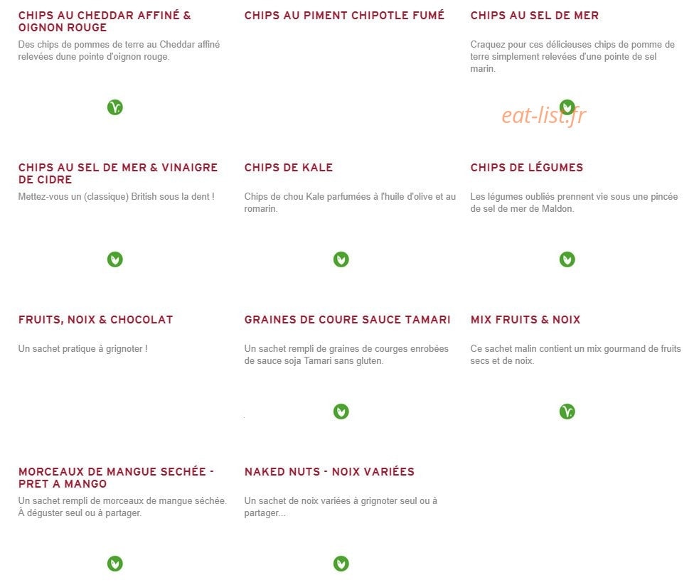Prêt à manger — carte page 3