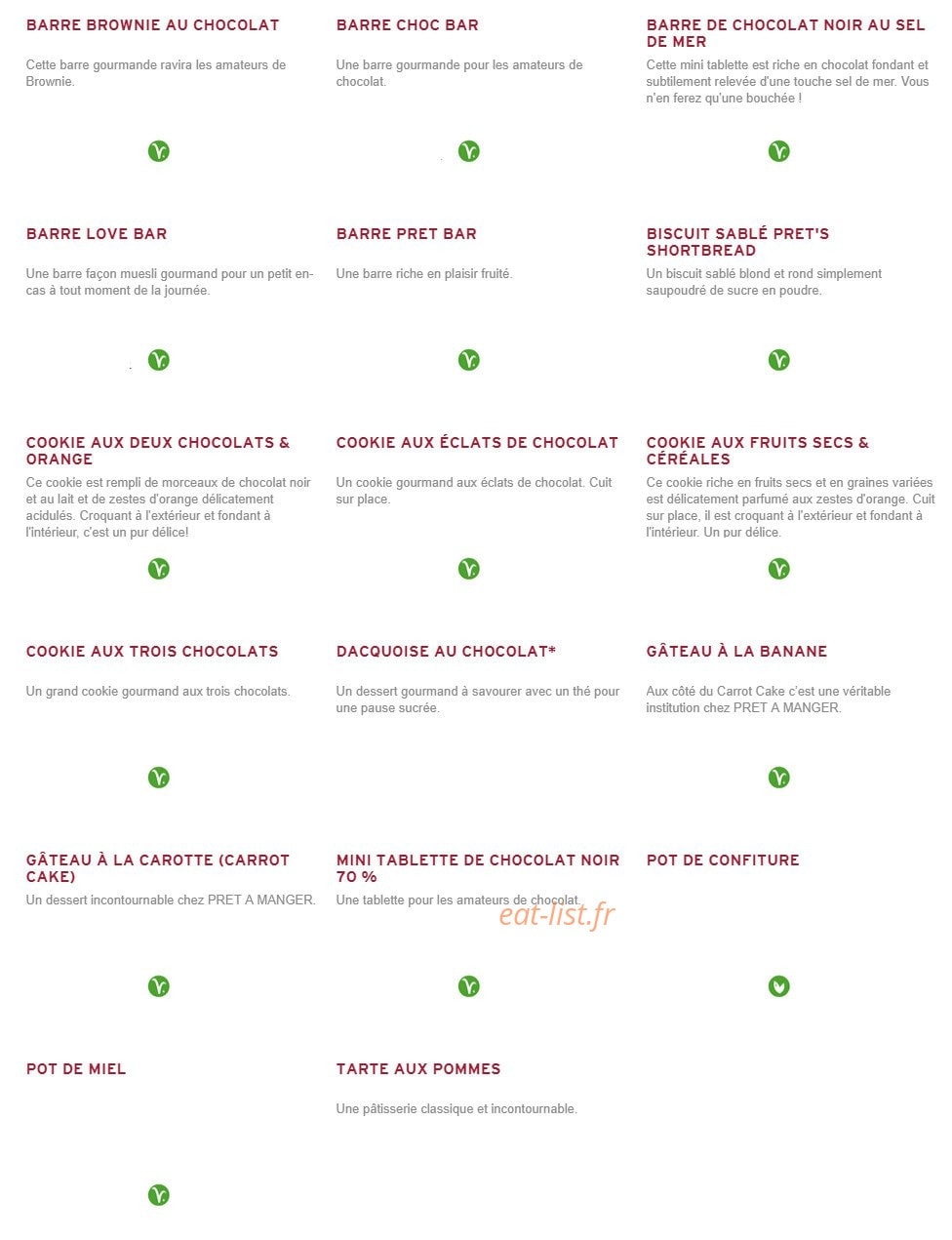 Prêt à manger — carte page 4