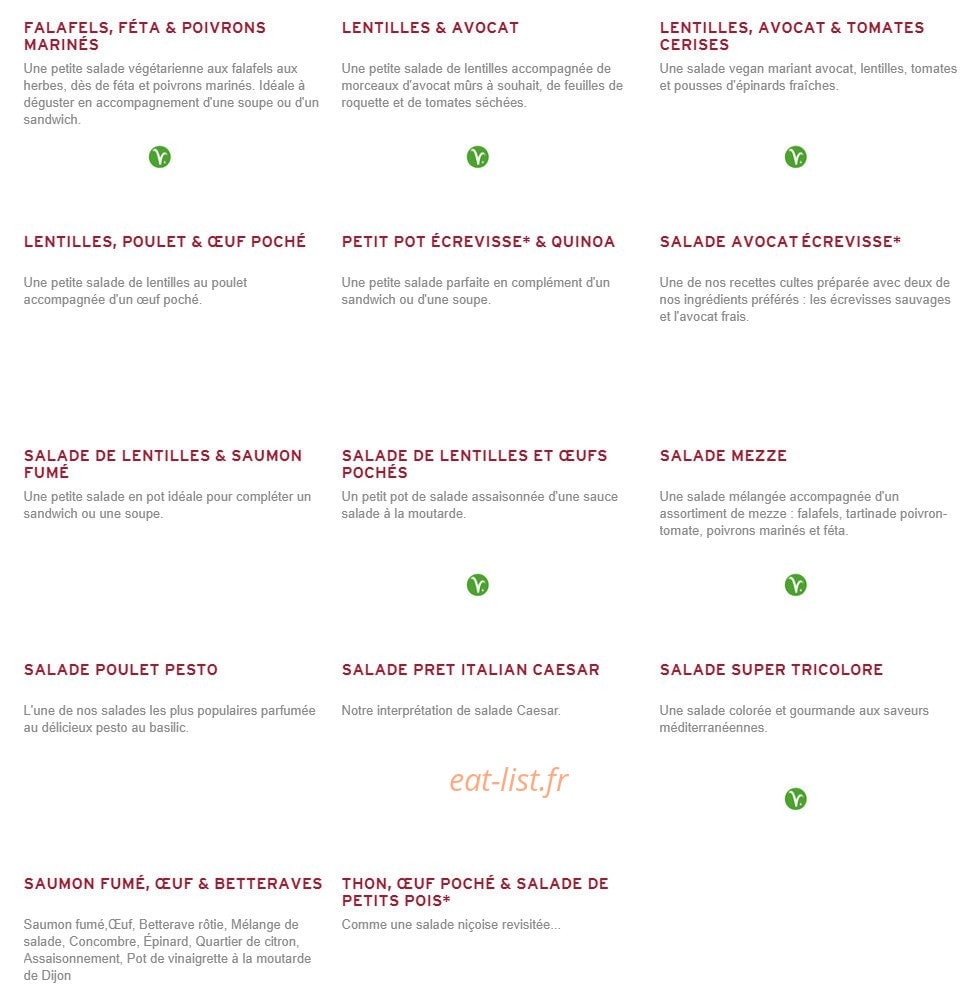 Prêt à manger — carte page 5