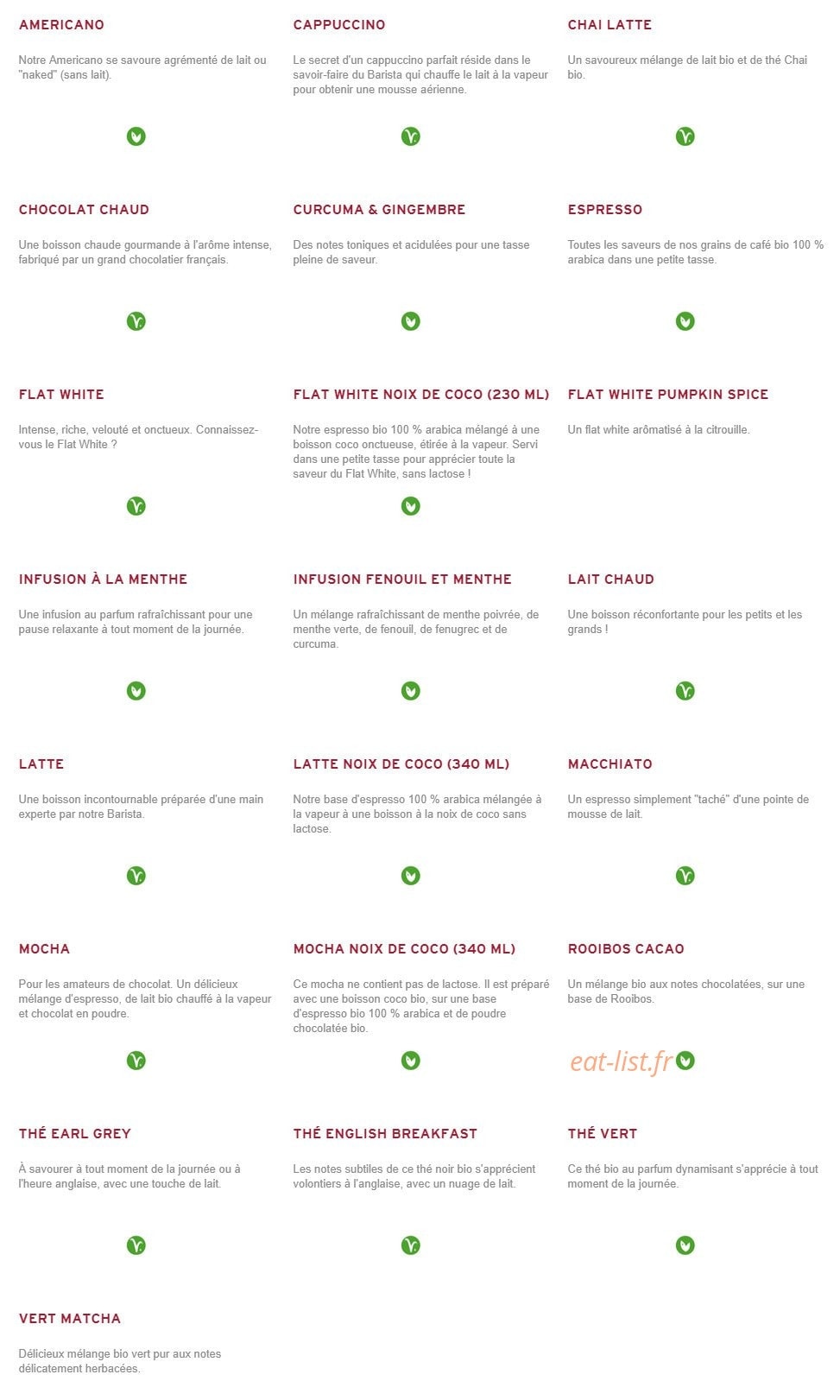 Prêt à manger — carte page 9