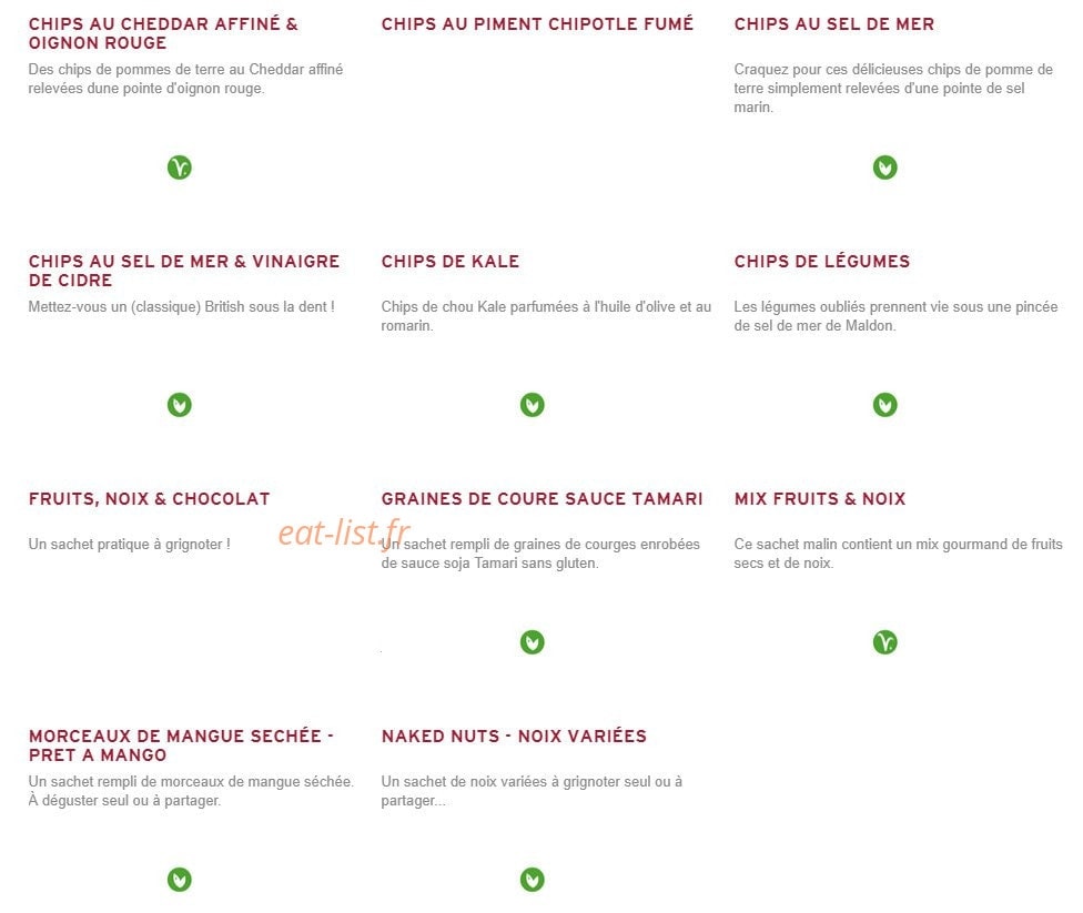 Prêt à manger — carte page 2