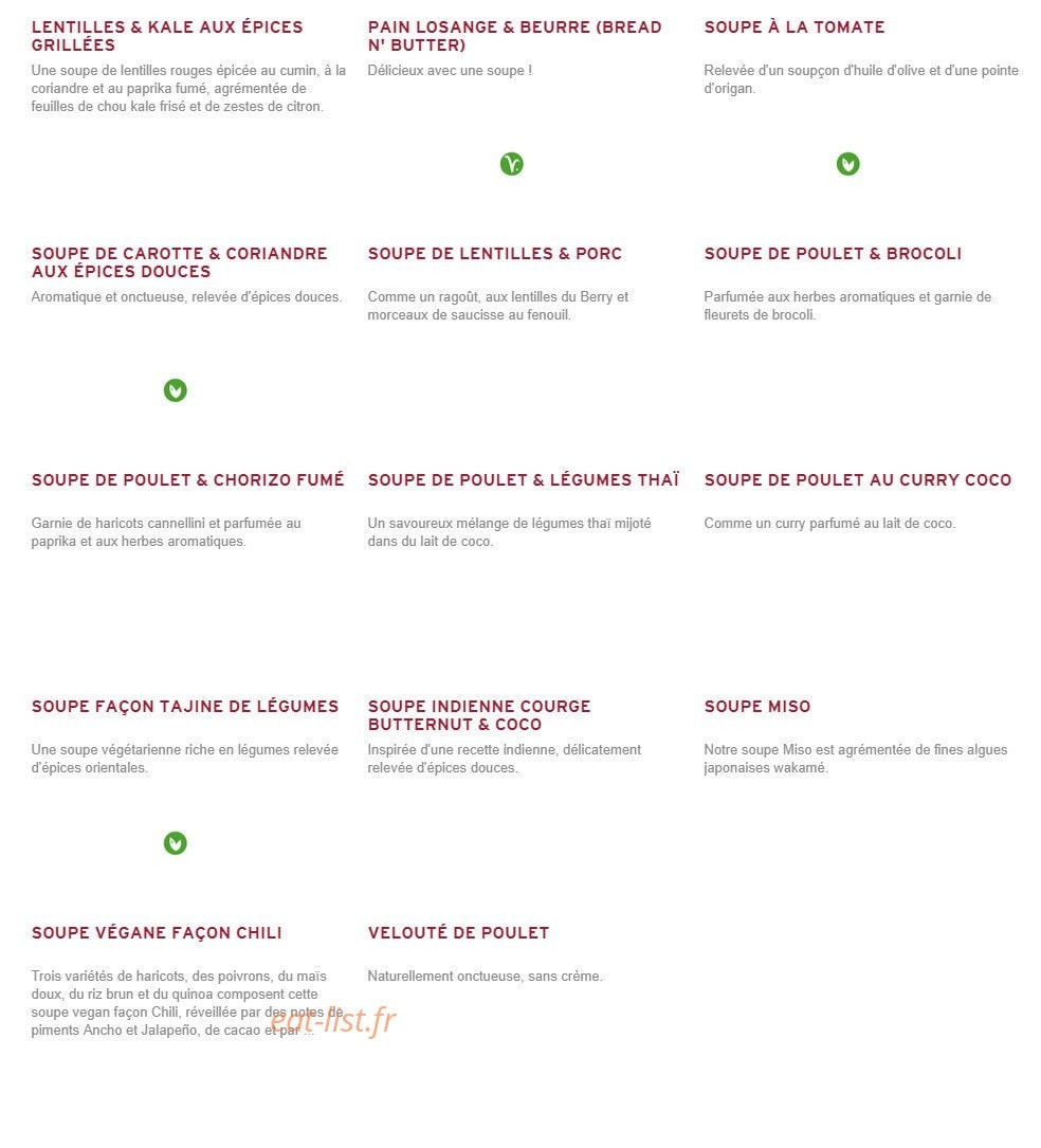 Prêt à manger — carte page 6