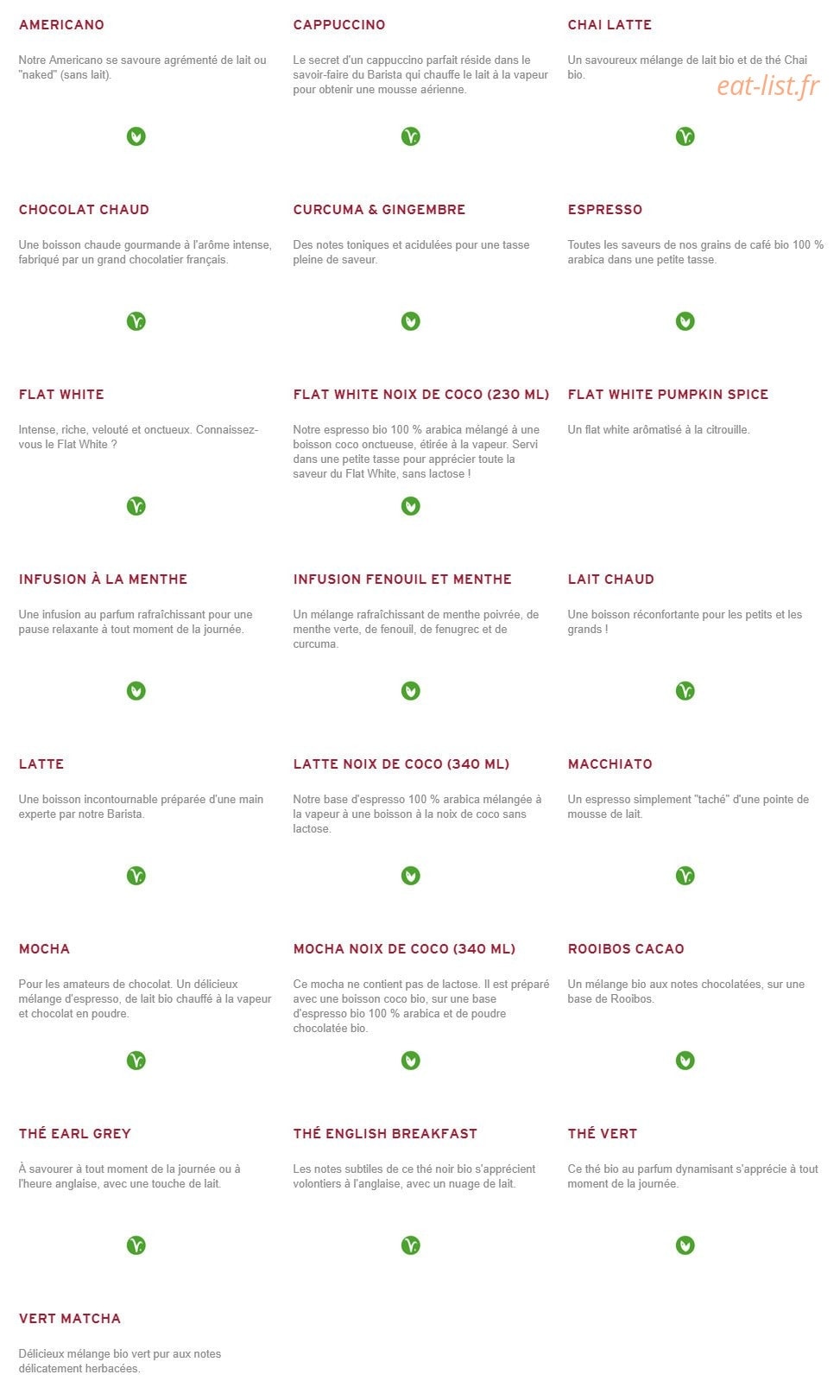 Prêt à manger — carte page 10