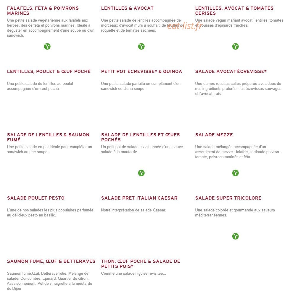 Prêt à manger — carte page 6
