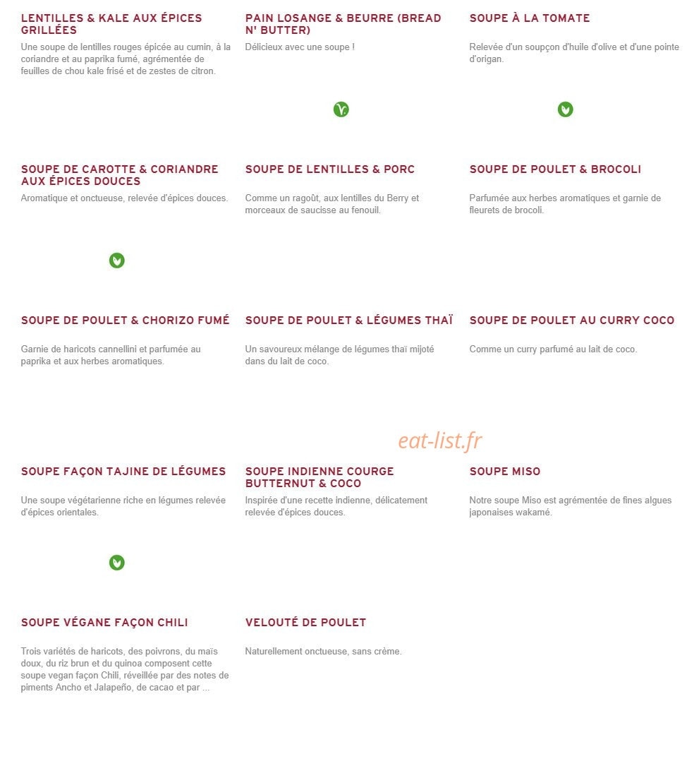Prêt à manger — carte page 7