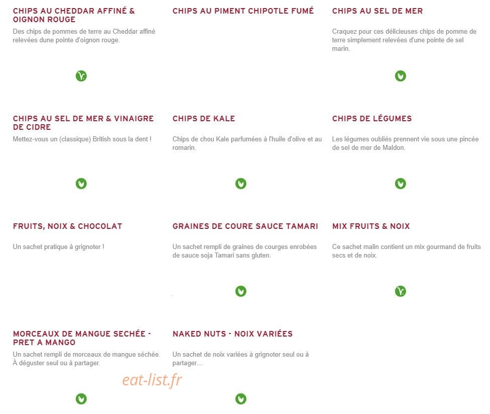 Prêt à manger — carte page 3