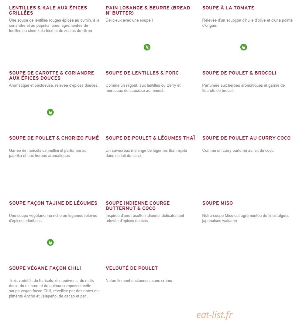 Prêt à manger — carte page 7