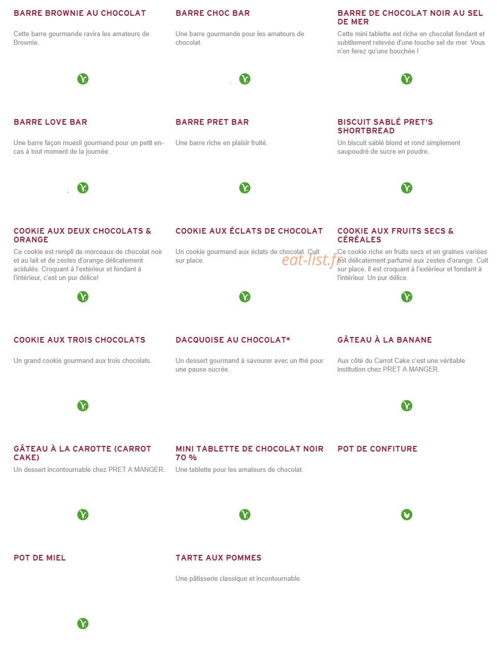 Prêt à manger — carte page 5