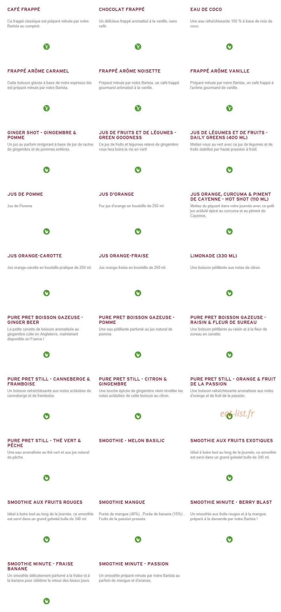 Prêt à manger — carte page 11