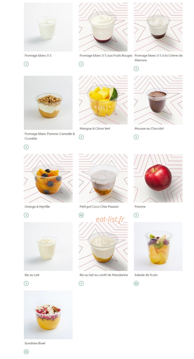 Pret A Manger — carte page 12