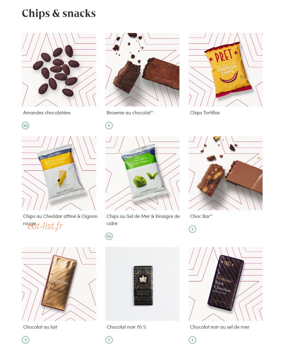 Pret A Manger — carte page 22