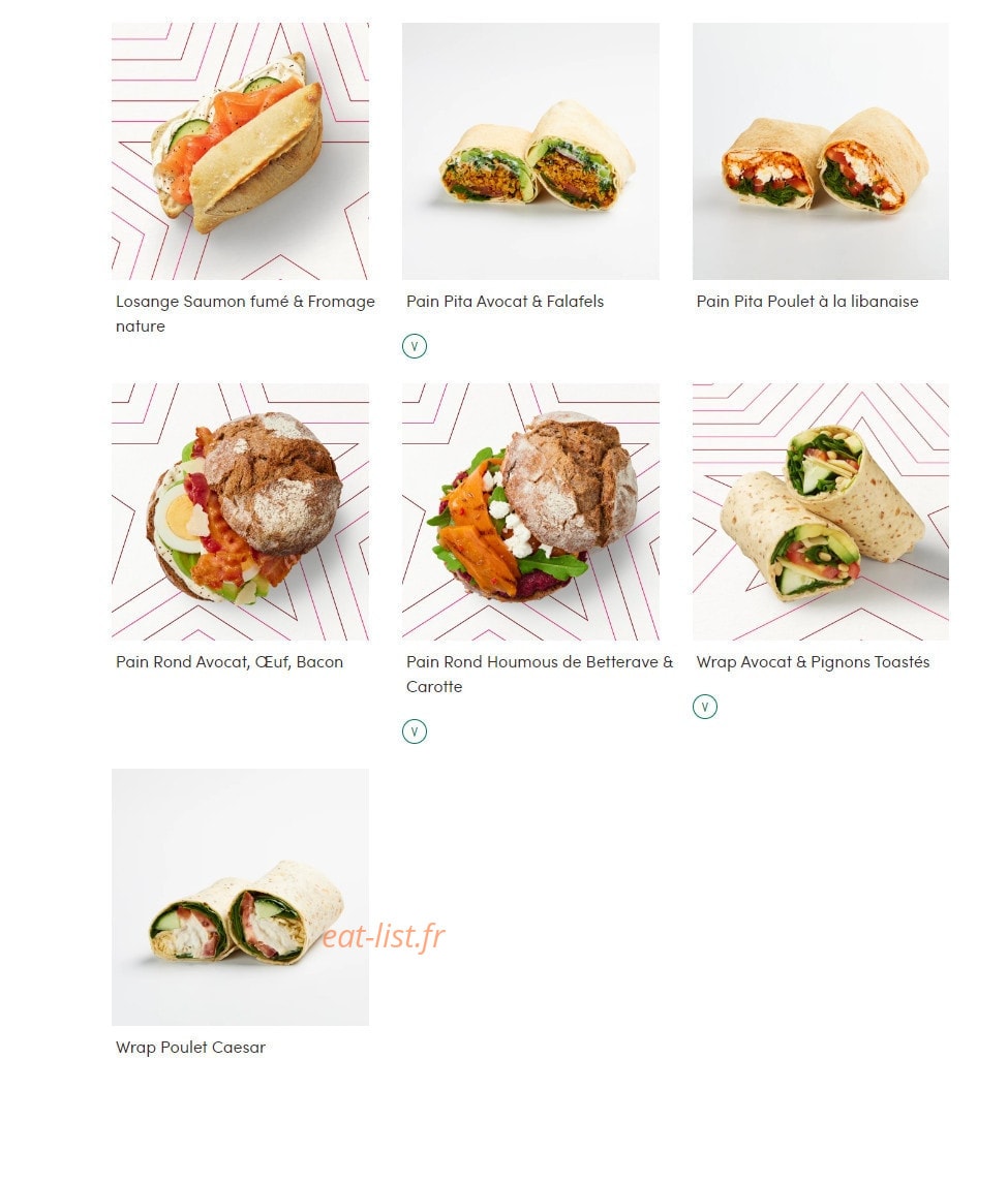 Pret A Manger — carte page 10